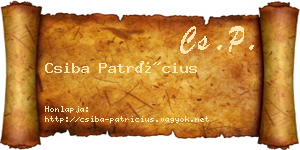 Csiba Patrícius névjegykártya